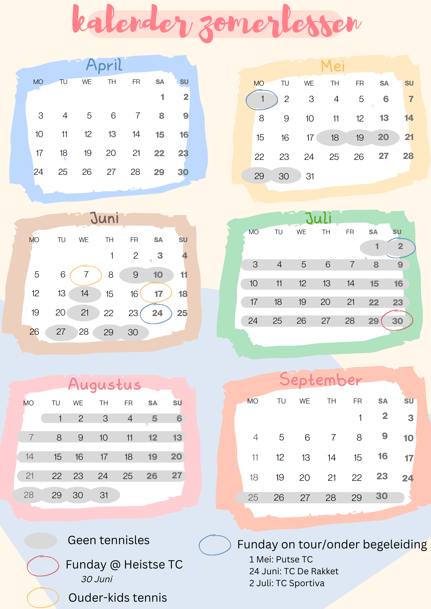 Kalender Winterlessen Kidstennis